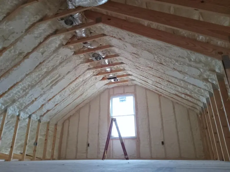 Spray foam roofing application for Crawl Space Insulation project in Pottstown